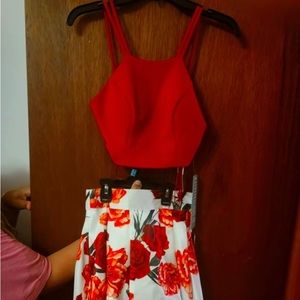 2 piece spring formal dress